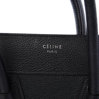 Celine Drummed Calfskin Mini Luggage Black 6 of 17