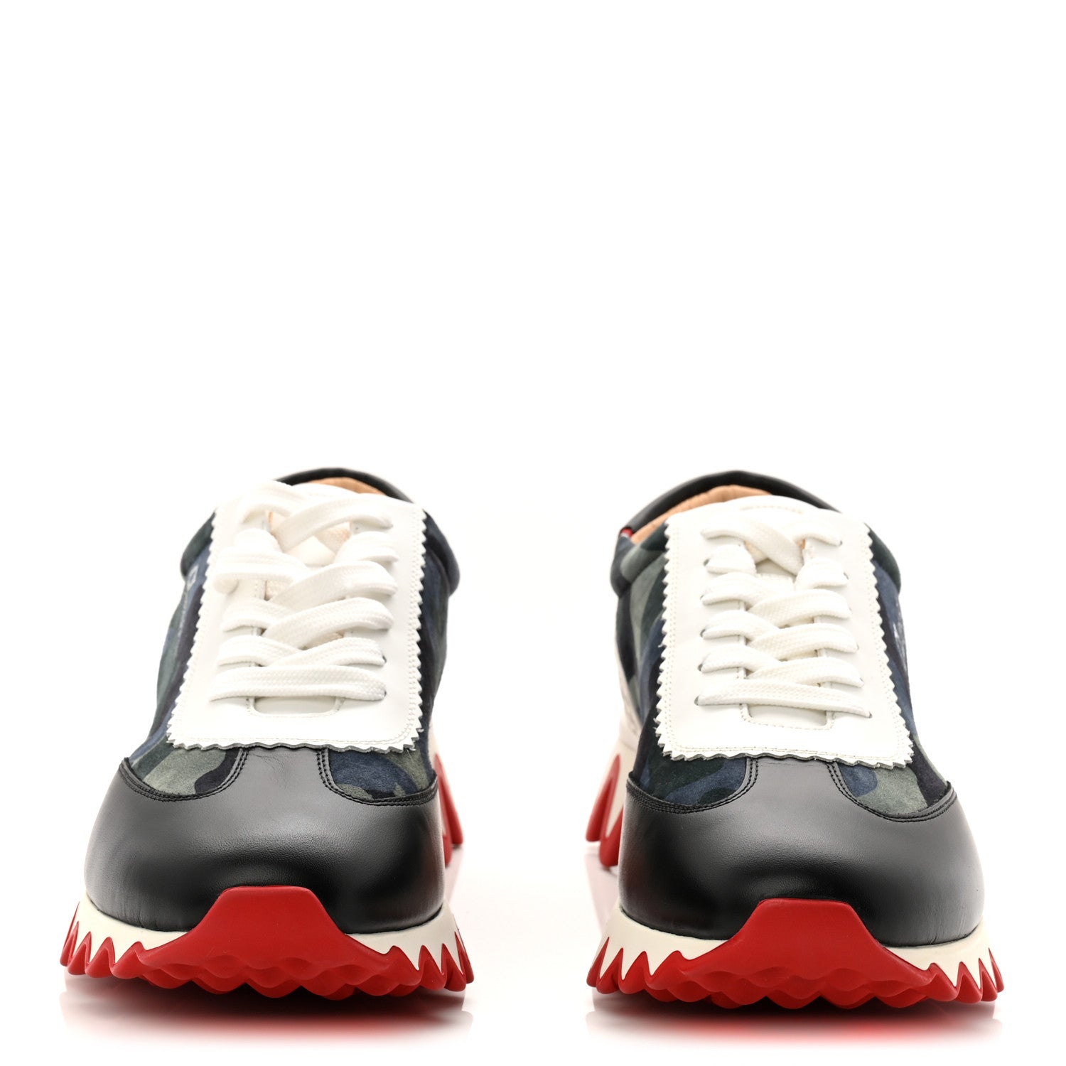Christian Louboutin Calfskin Suede Camouflage Womens Loubishark Sneakers 41 Multicolor 2 of 9