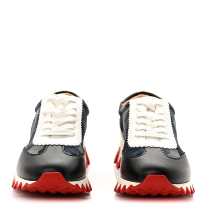 Christian Louboutin Calfskin Suede Camouflage Womens Loubishark Sneakers 41 Multicolor 2 of 9
