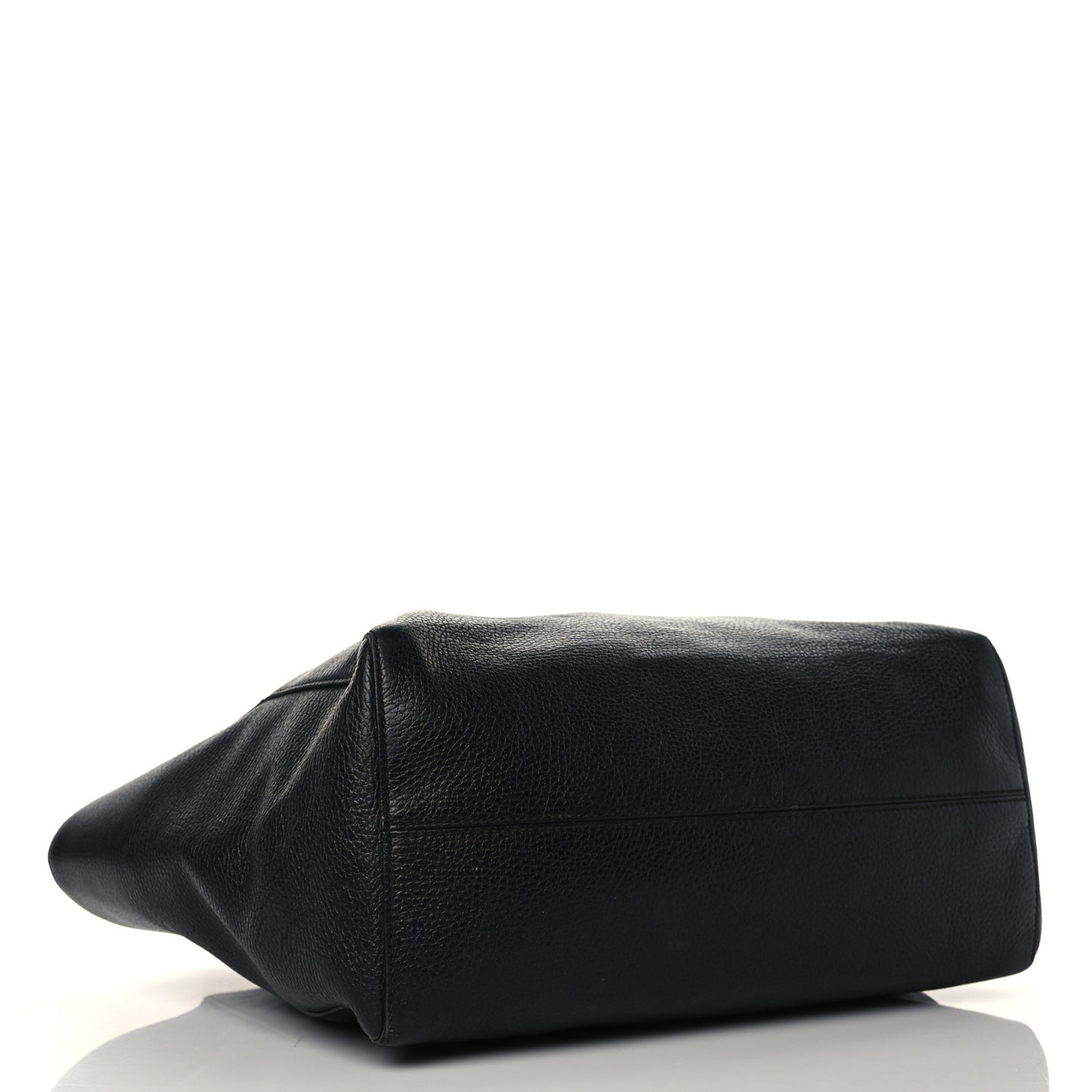 Pebbled Calfskin Medium Swing Tote Black