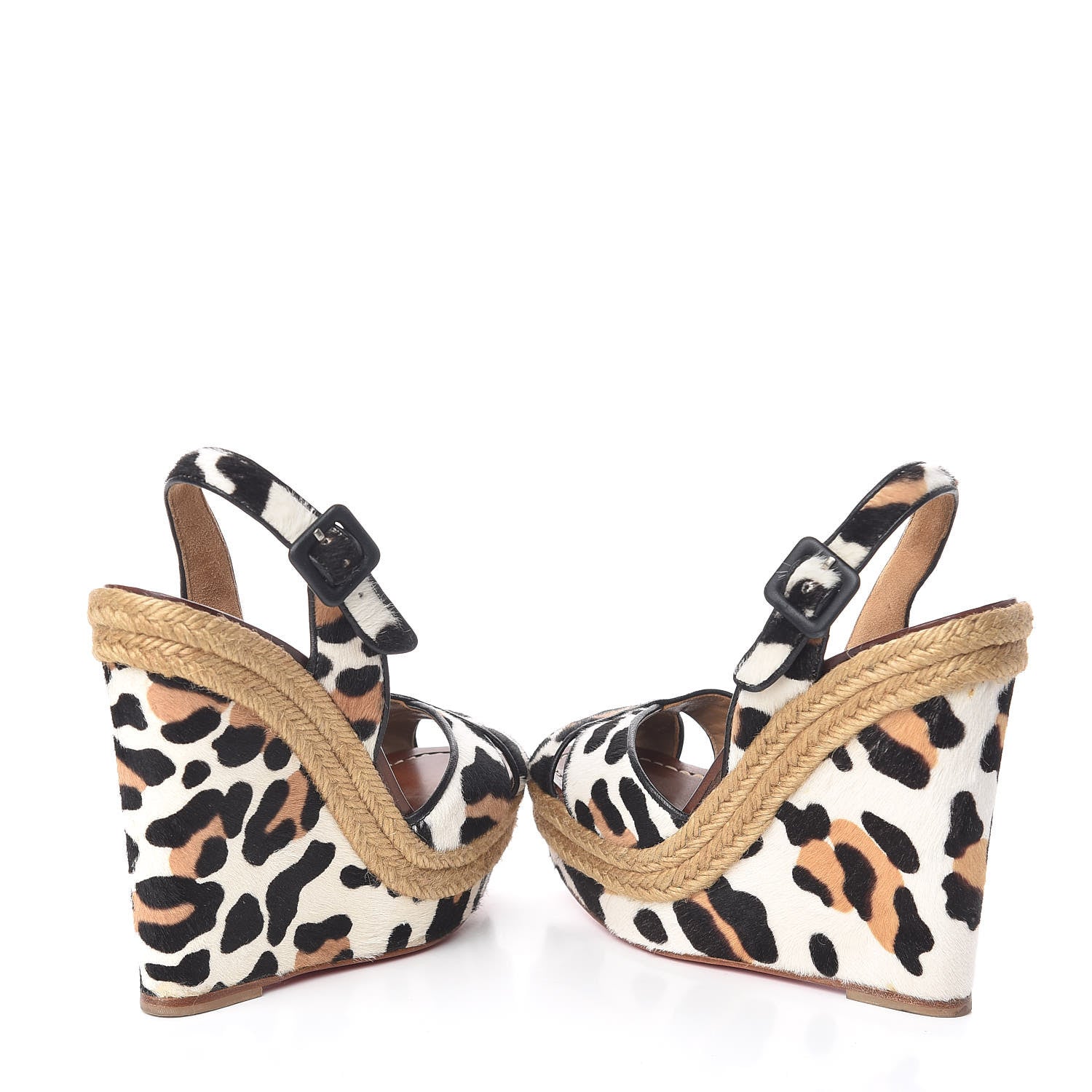 Christian Louboutin Pony Hair Tigresse 140 Espadrille Wedges 35 6 of 9