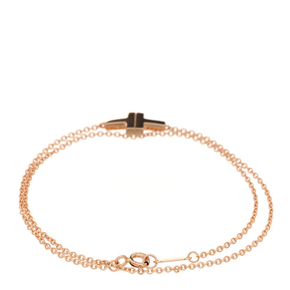 Tiffany 18K Rose Gold T Double Chain Bracelet 2 of 3