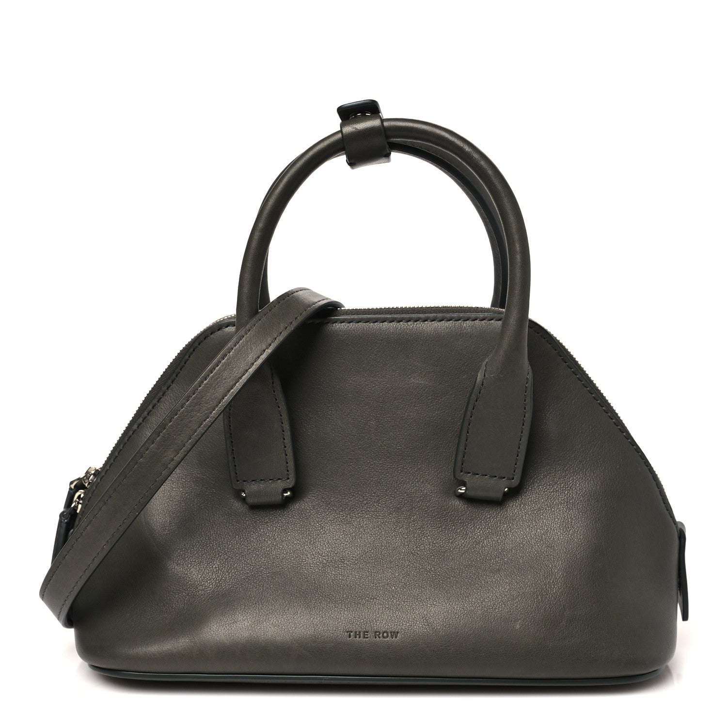 The Row Saddle Calfskin Mini Devon Bag Koala Grey 1 of 9