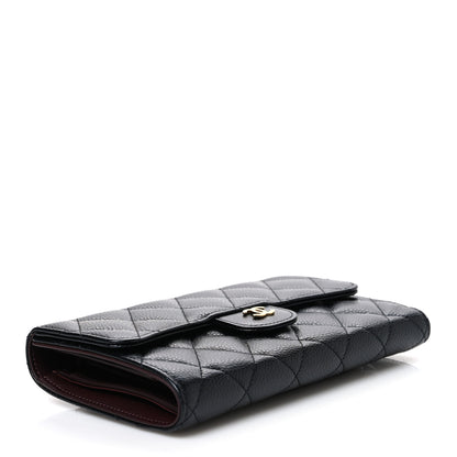 Chanel Caviar Quilted Long Flap Wallet Black 4 of 8