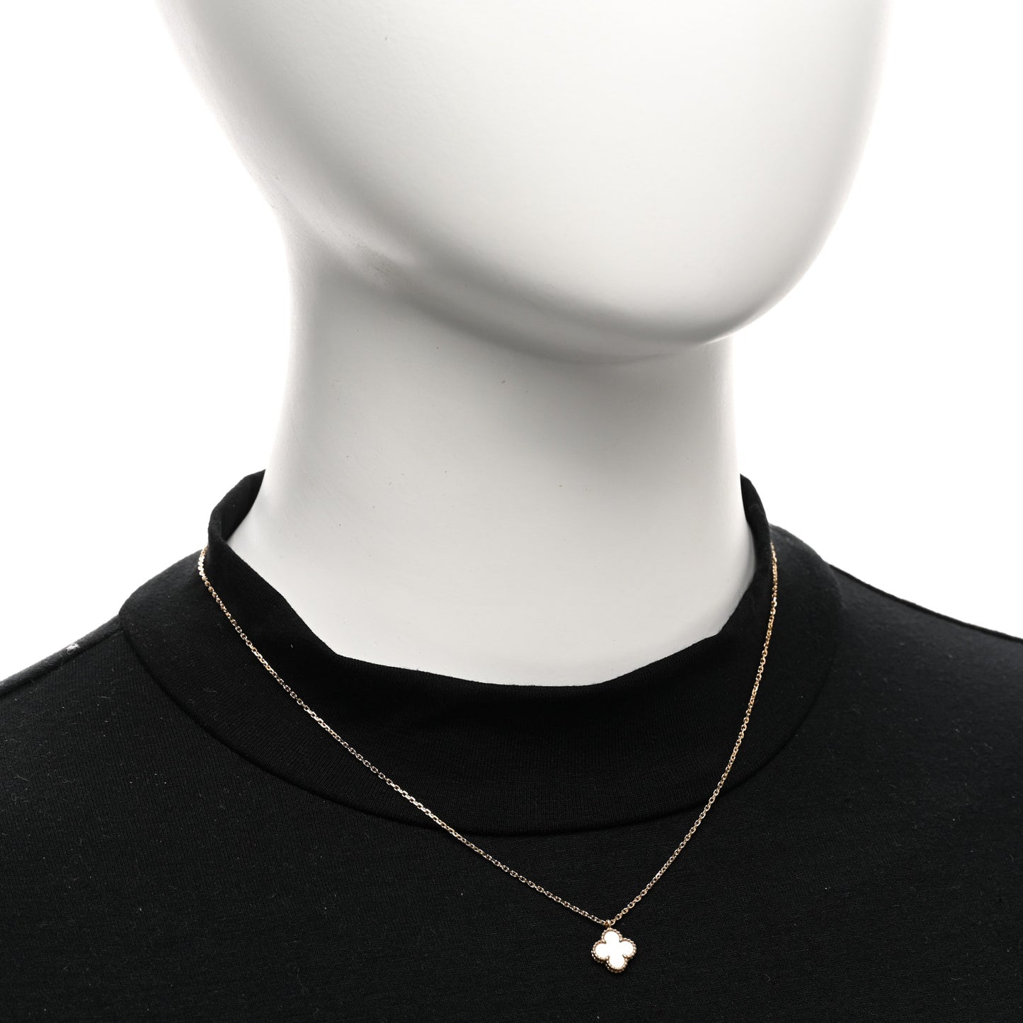 18K Yellow Gold Mother of Pearl Sweet Alhambra Pendant Necklace