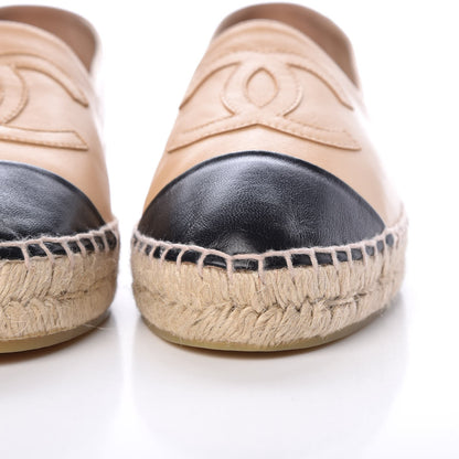 Chanel Lambskin CC Espadrilles 38 Beige Black 10 of 15