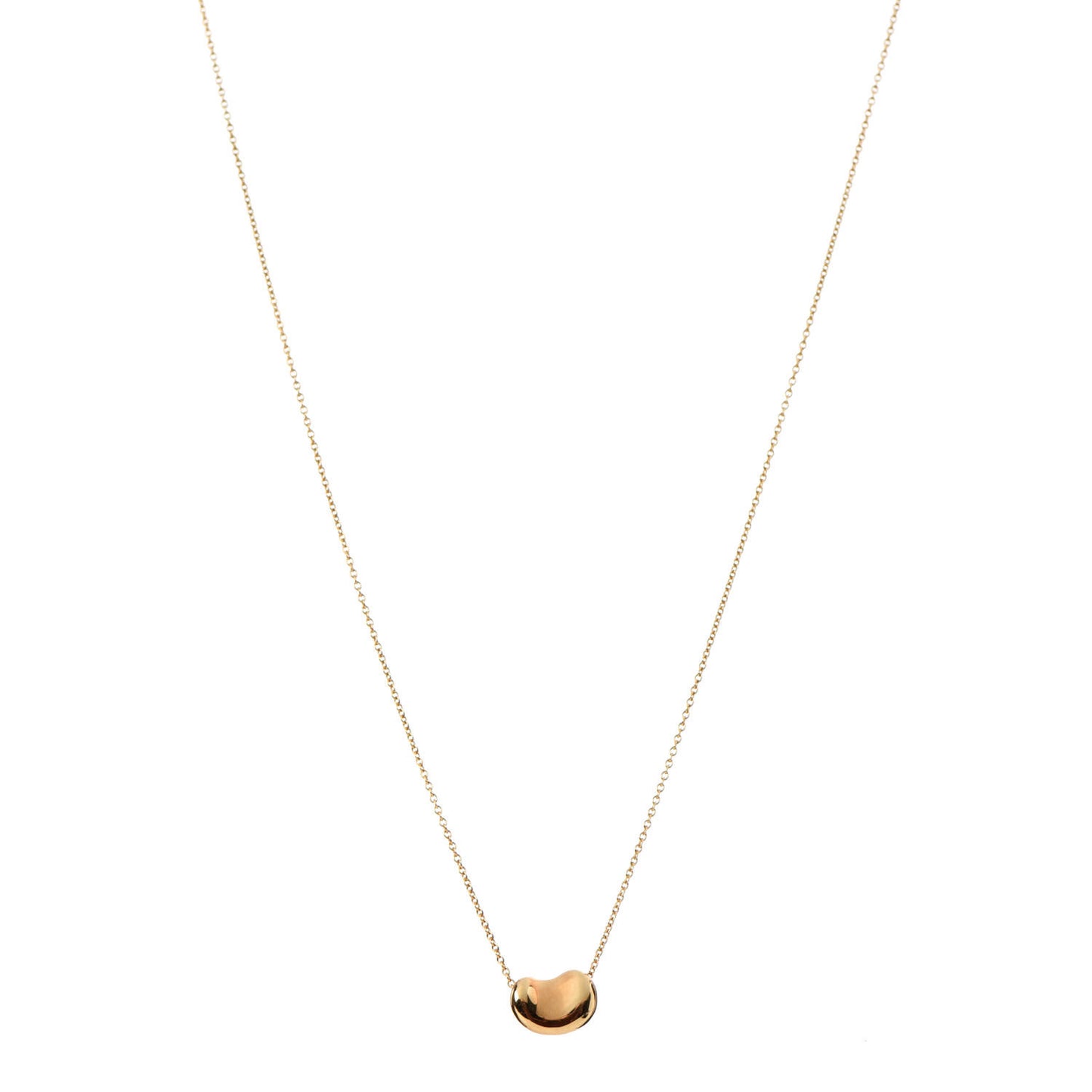 18K Yellow Gold 9mm Elsa Peretti Bean Pendant Necklace