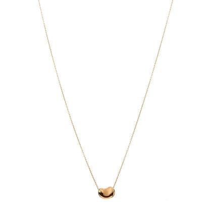 Tiffany 18K Yellow Gold 9mm Elsa Peretti Bean Pendant Necklace 1 of 6