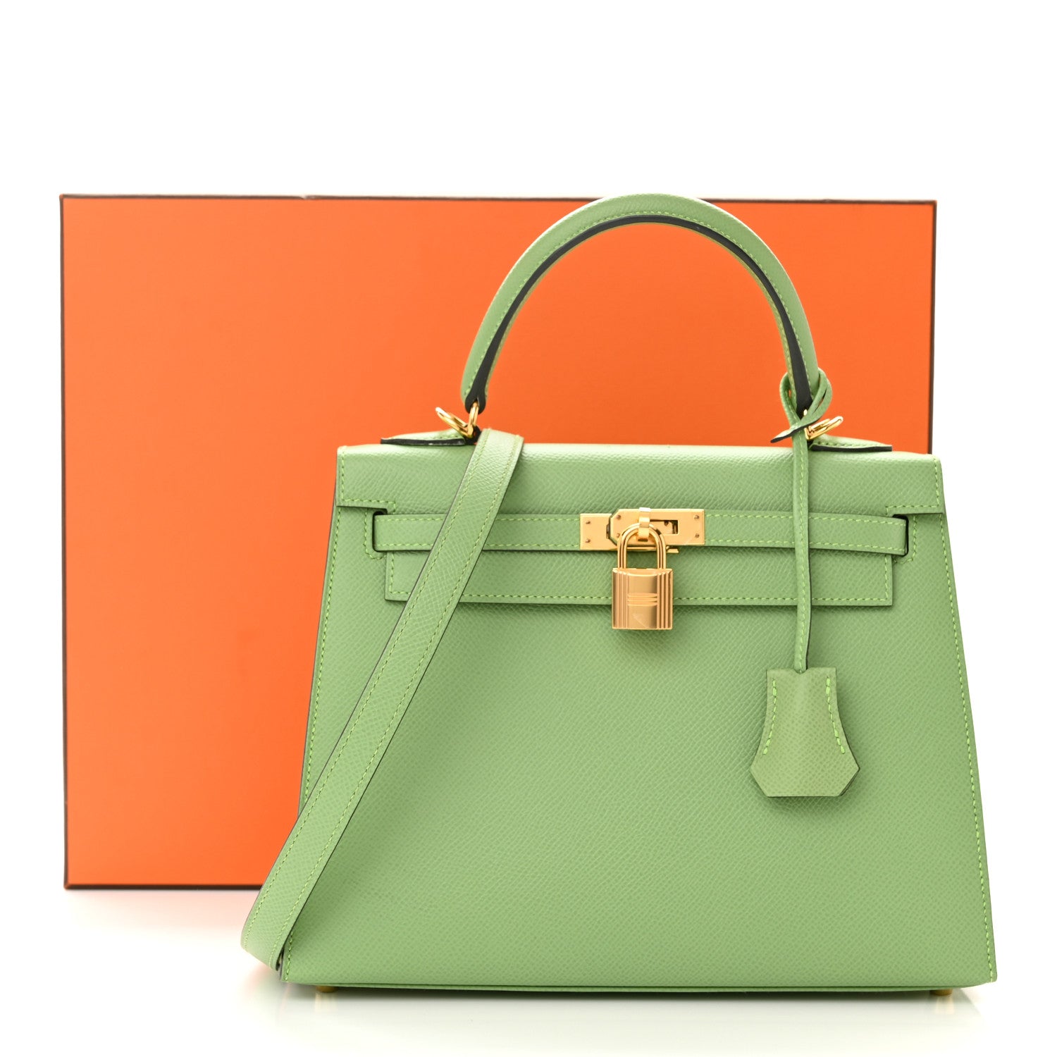 Hermes Epsom Kelly Sellier 25 Vert Criquet 12 of 12