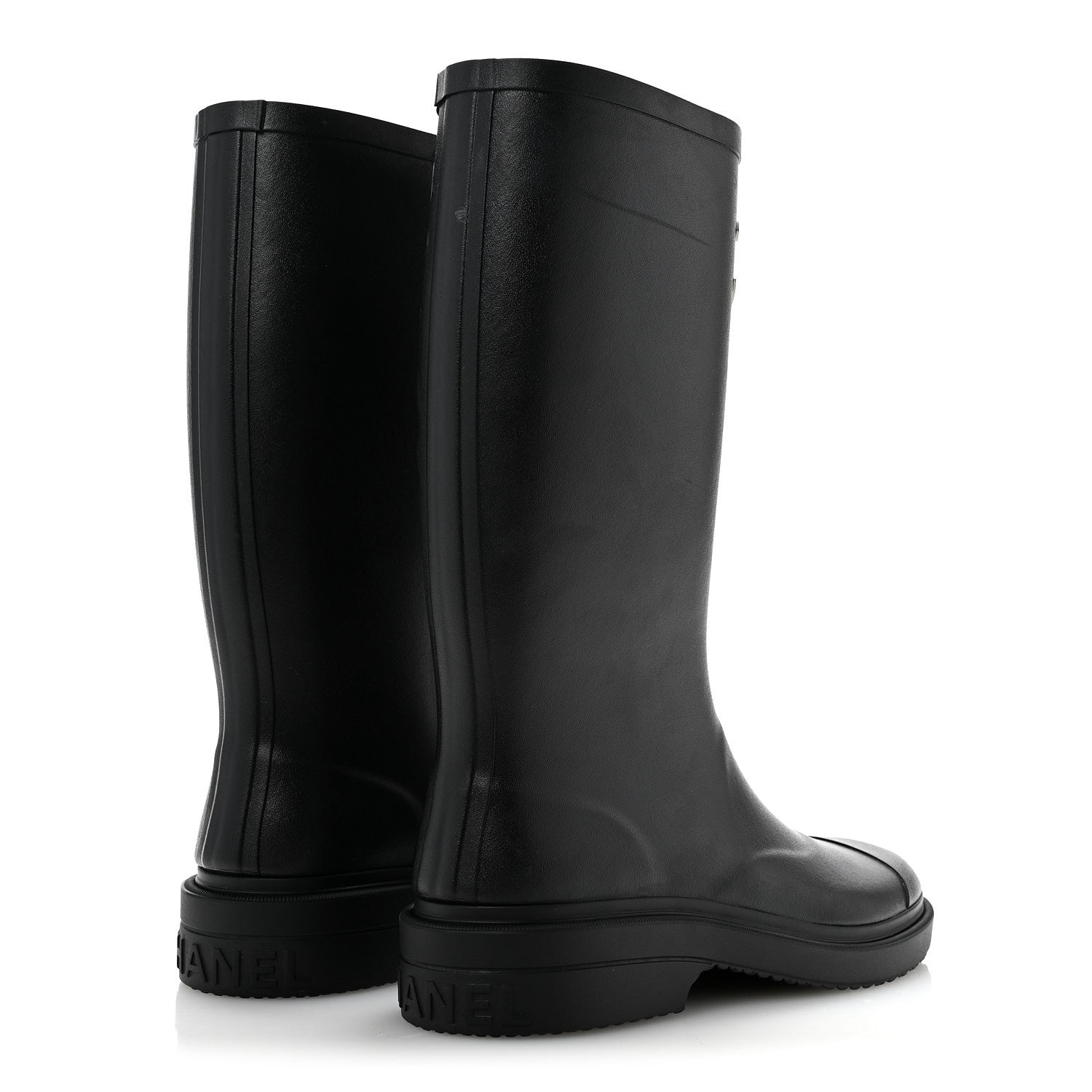 Chanel Caoutchouk CC High Boots 37 Black 5 of 10