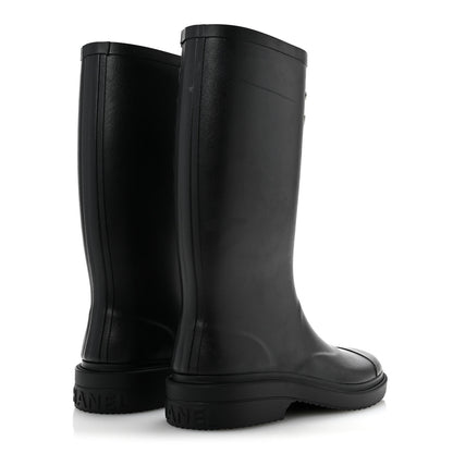 Chanel Caoutchouk CC High Boots 37 Black 5 of 10