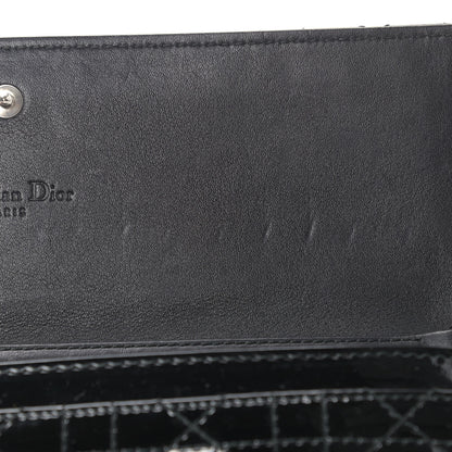 Christian Dior Patent Cannage Lady Dior Rendezvous Wallet On Chain Black 9 of 13