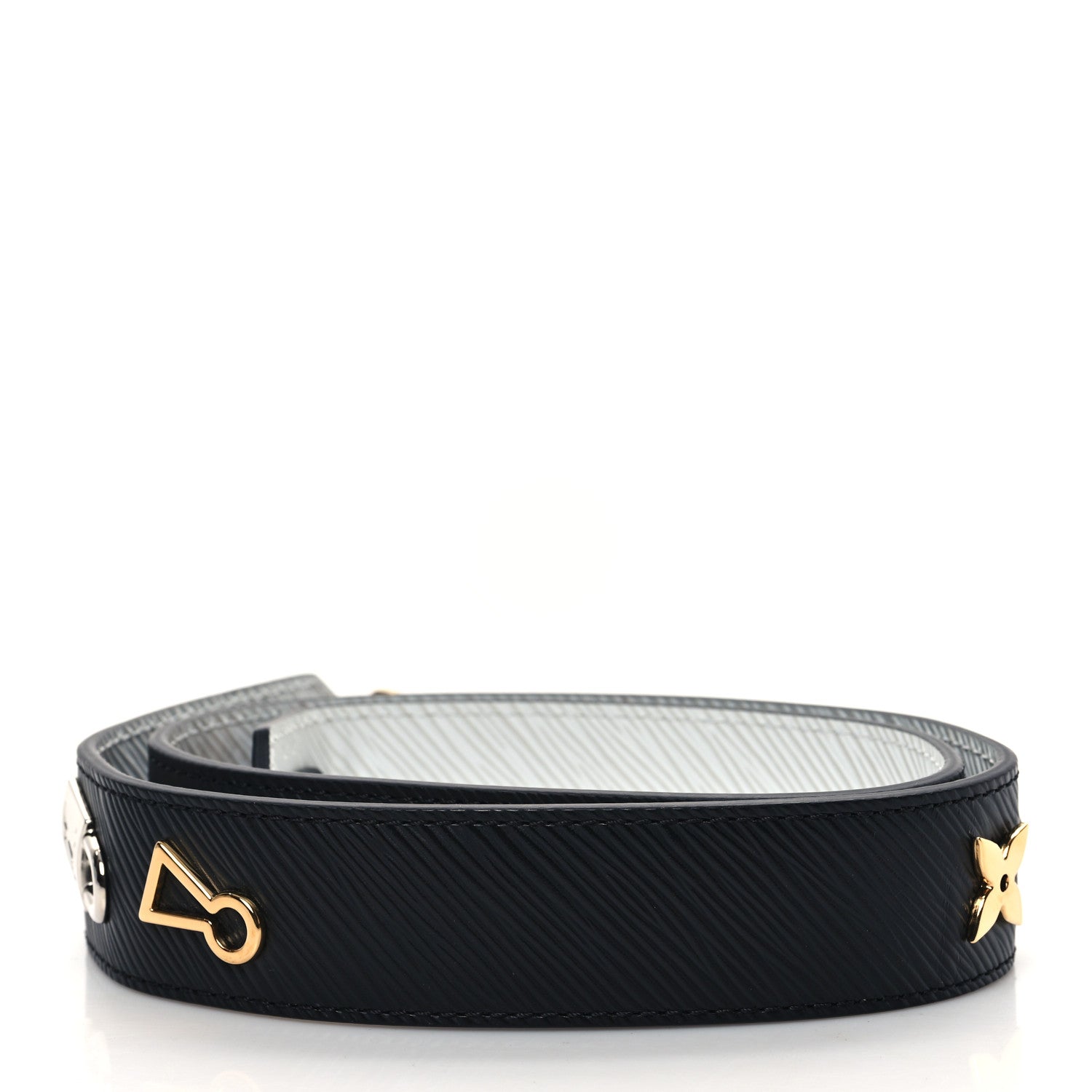 Louis Vuitton Epi Love Lock Shoulder Strap Black White 2 of 5