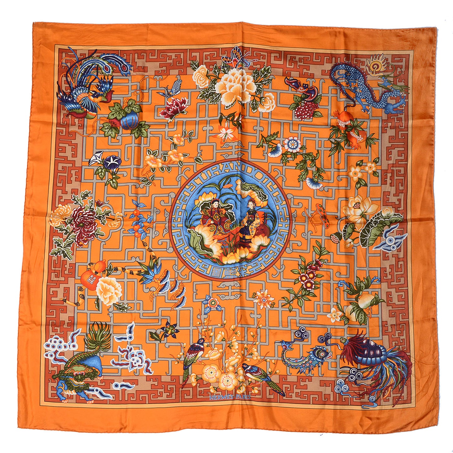 Silk Turandot Scarf 90 Orange