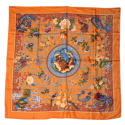 Hermes Silk Turandot Scarf 90 Orange 2 of 5