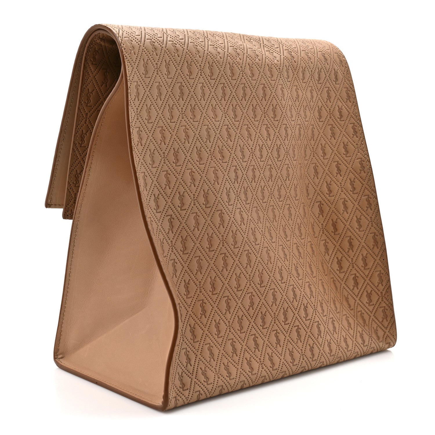 Saint Laurent Calfskin Monogram Deli Paper Bag Vintage Beige 3 of 9