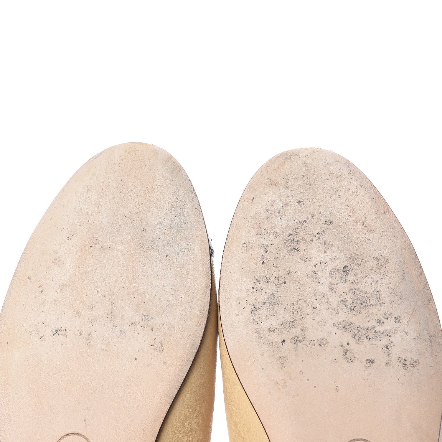 Chanel Lambskin Cap Toe CC Ballerina Flats 37 Beige Black 13 of 13