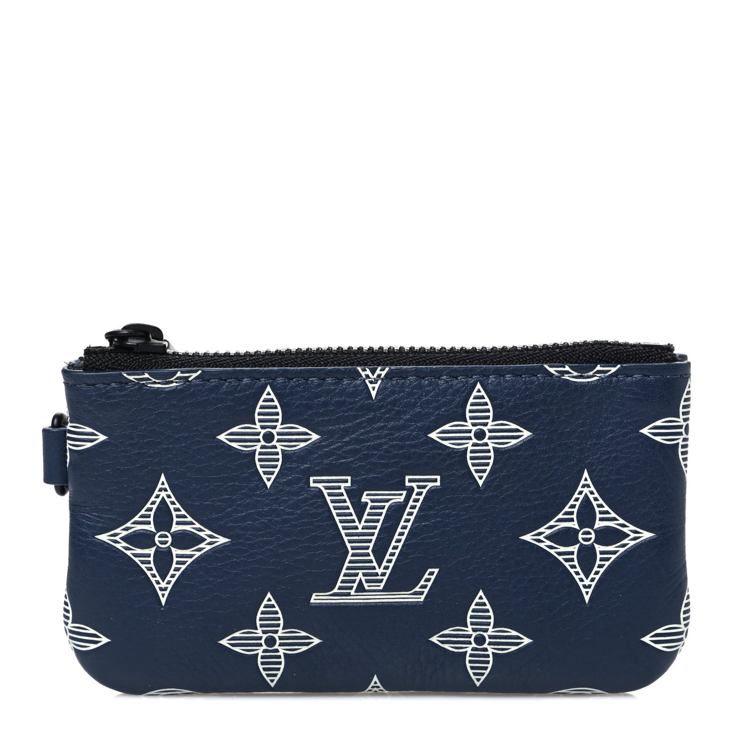 Calfskin Monogram Shadow Trio Messenger Key Pouch Ink Blue White
