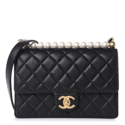 Chanel Lambskin Quilted Small Chic Pearls Flap Black 1 of 12