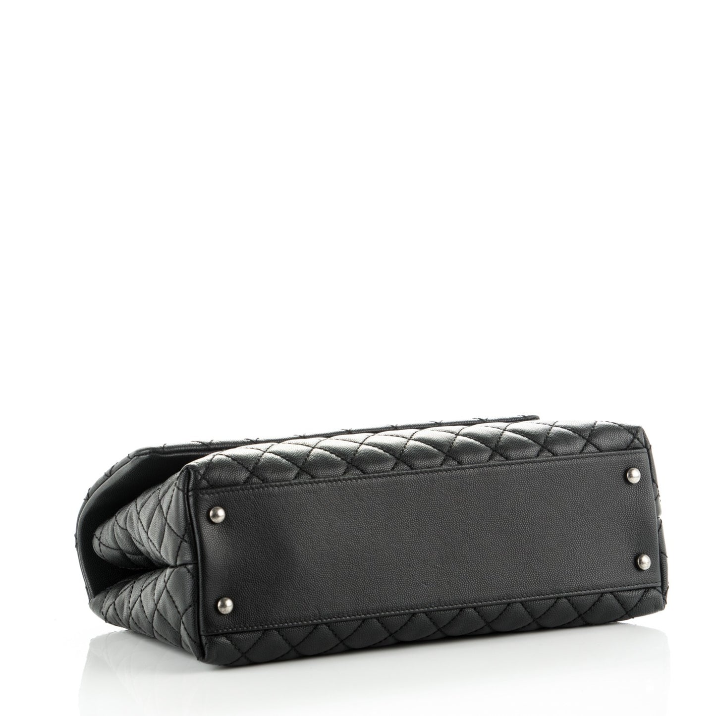 Caviar Quilted Medium Coco Handle Flap Black