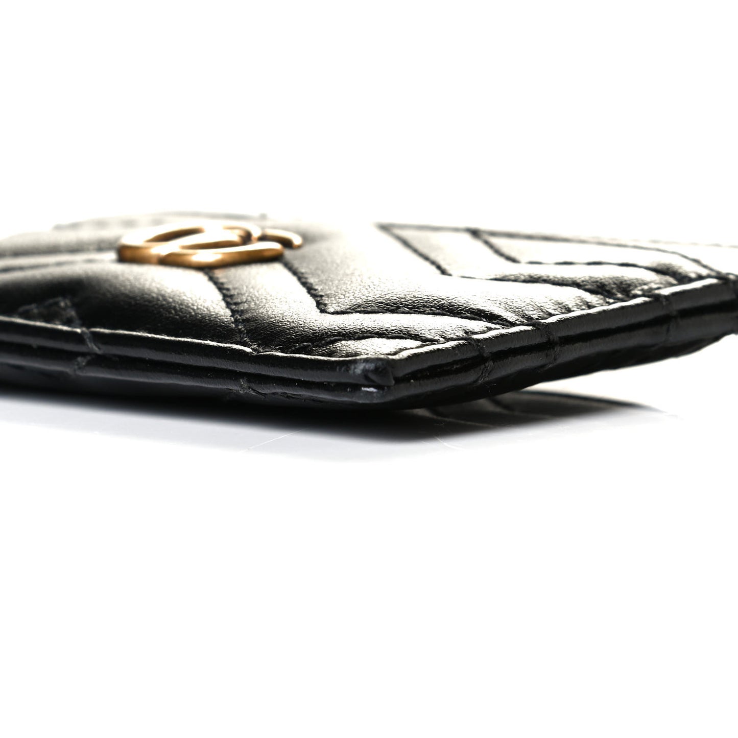 Calfskin Matelasse GG Marmont Card Holder Black