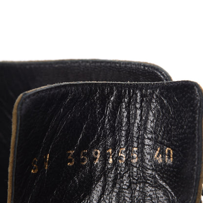 Saint Laurent Suede Peep Toe Ankle Boots 40 Green 7 of 11