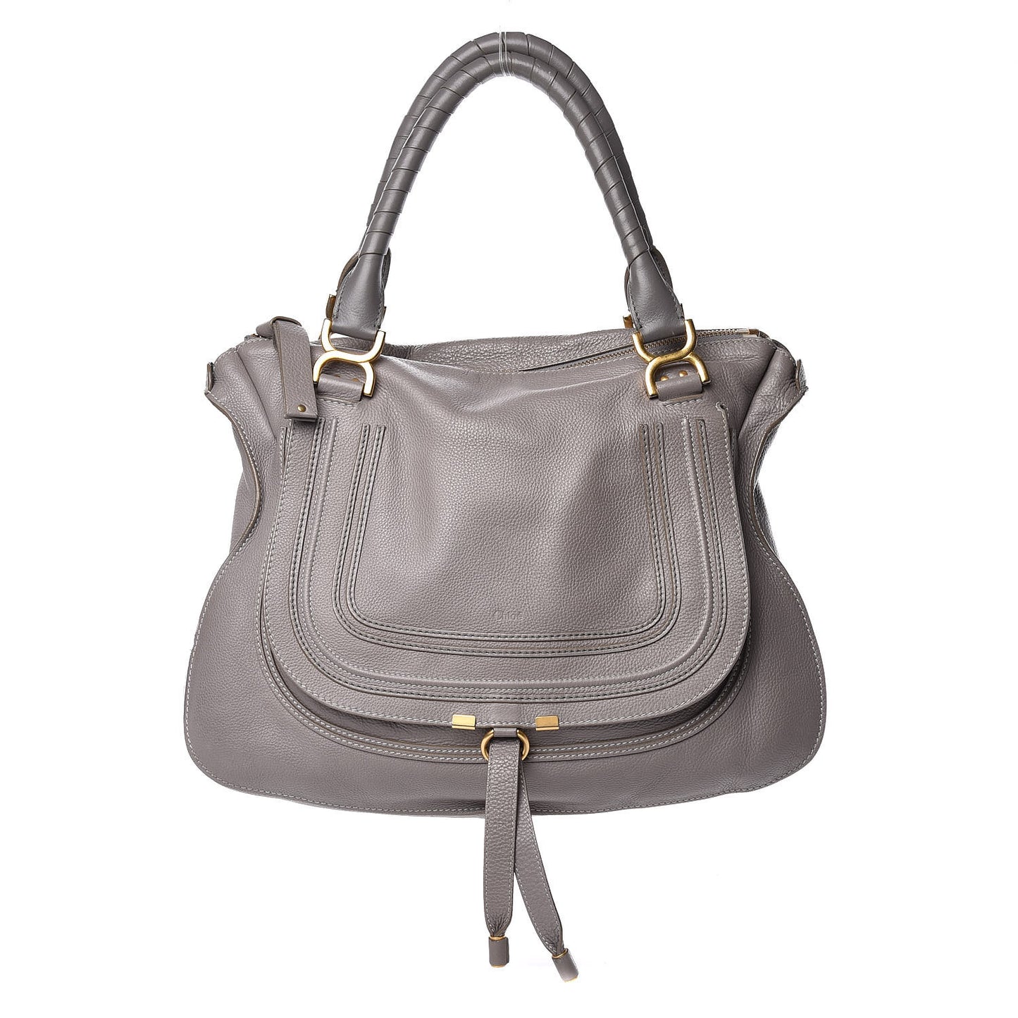 Calfskin Large Marcie Satchel Cashmere Grey