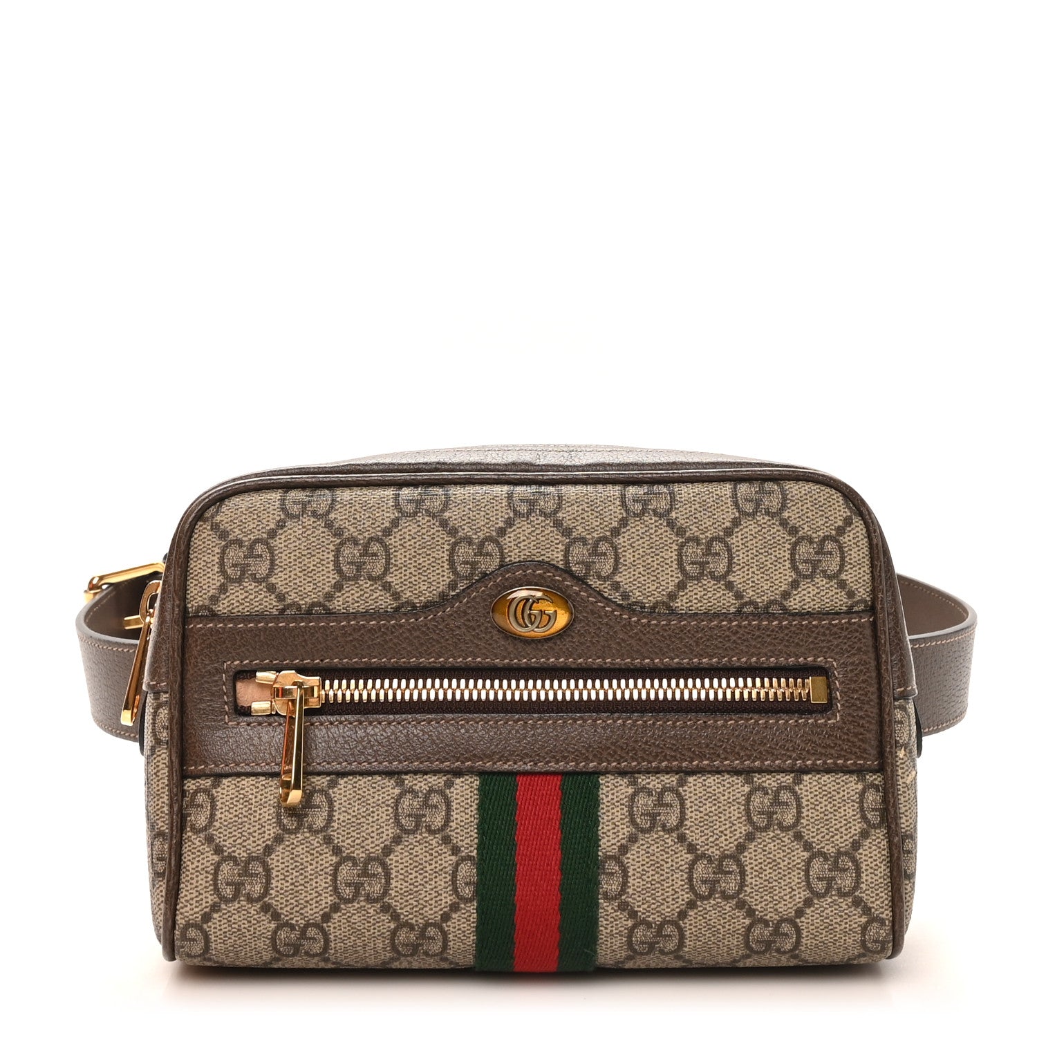 Gucci GG Supreme Monogram Web Small Ophidia Belt Bag 85 34 Dark Brown 1 of 11