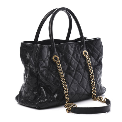 Chanel Glazed Caviar Quilted Small Shiva Tote Black 3 of 10