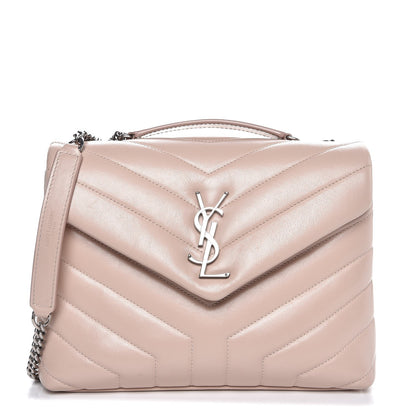 Saint Laurent Calfskin Y Quilted Monogram Small Loulou Chain Satchel Rose Antic 1 of 9