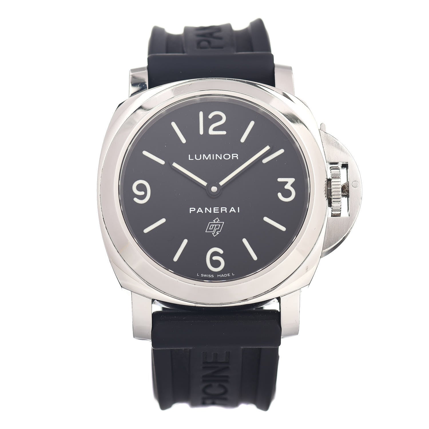 Panerai Stainless Steel Rubber 44mm Luminor Base Logo Manual Winding Watch Black PAM00773 1 of 5