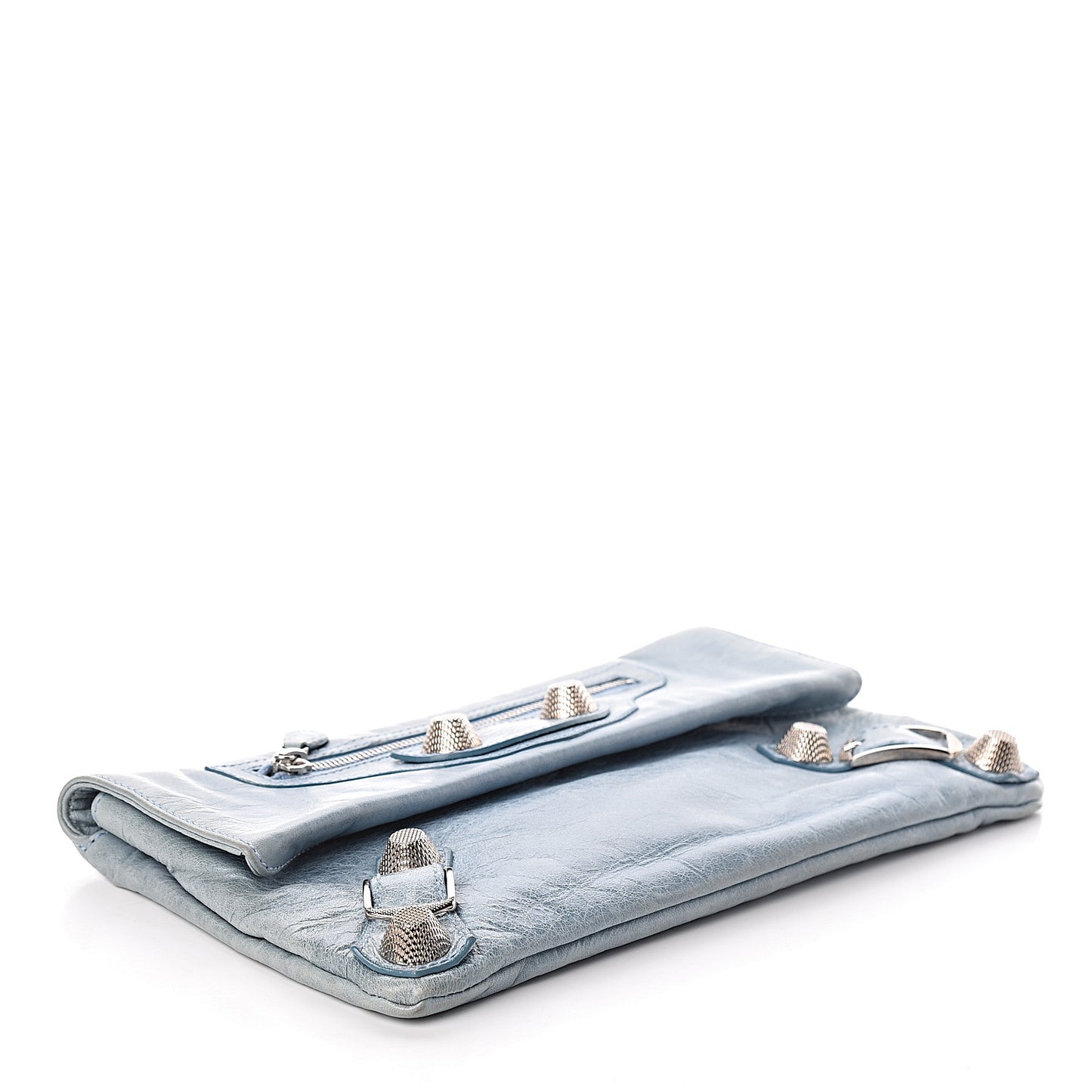 Agneau Giant 21 Silver Hardware Envelope Clutch Sky Silver Hardware