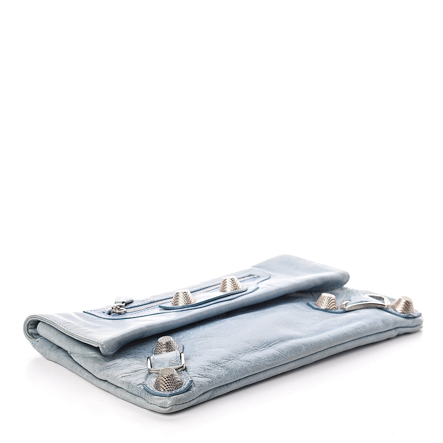 Balenciaga Agneau Giant 21 Silver Hardware Envelope Clutch Sky Silver Hardware 4 of 7