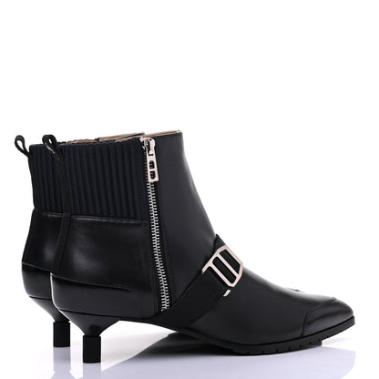 Hermes Tuscan Calfskin Technical Canvas Shocky Ankle Boots 38 Black 4 of 10