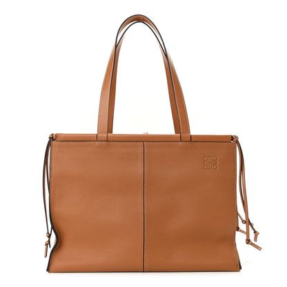 Loewe Grained Calfskin Cushion Tote Tan 1 of 9