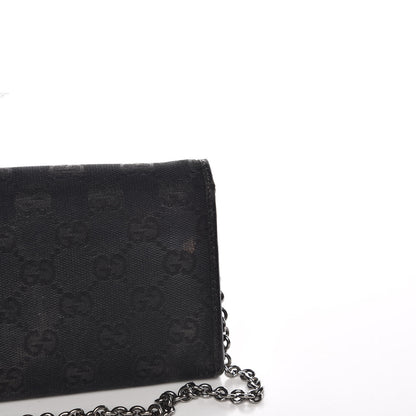 Gucci Monogram Metal Bar Chain Wallet Black 18 of 19