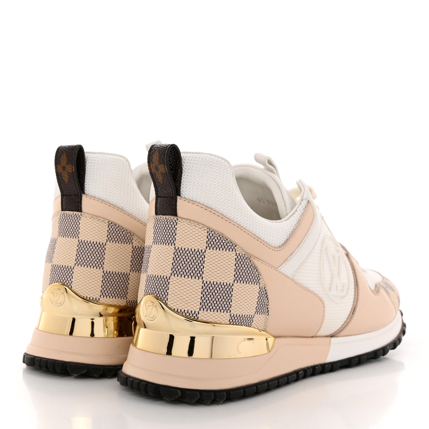 Calfskin Damier Azur Run Away Sneakers 38 White