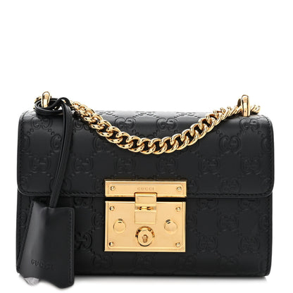 Gucci Guccissima Small Padlock Shoulder Bag Black 1 of 12