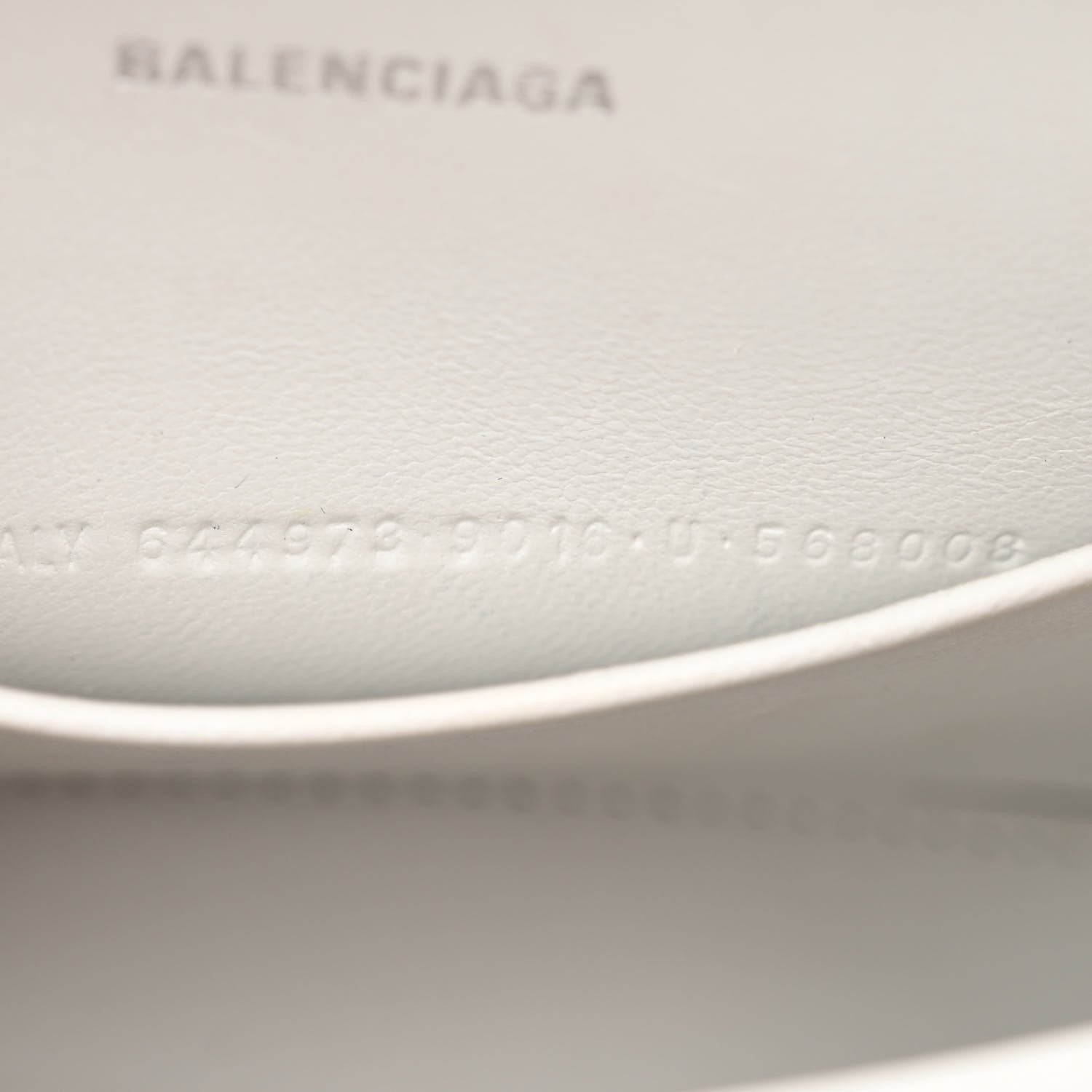 Balenciaga Shiny Calfskin Crocodile Embossed Small Hourglass Evening Chain Bag White 8 of 16