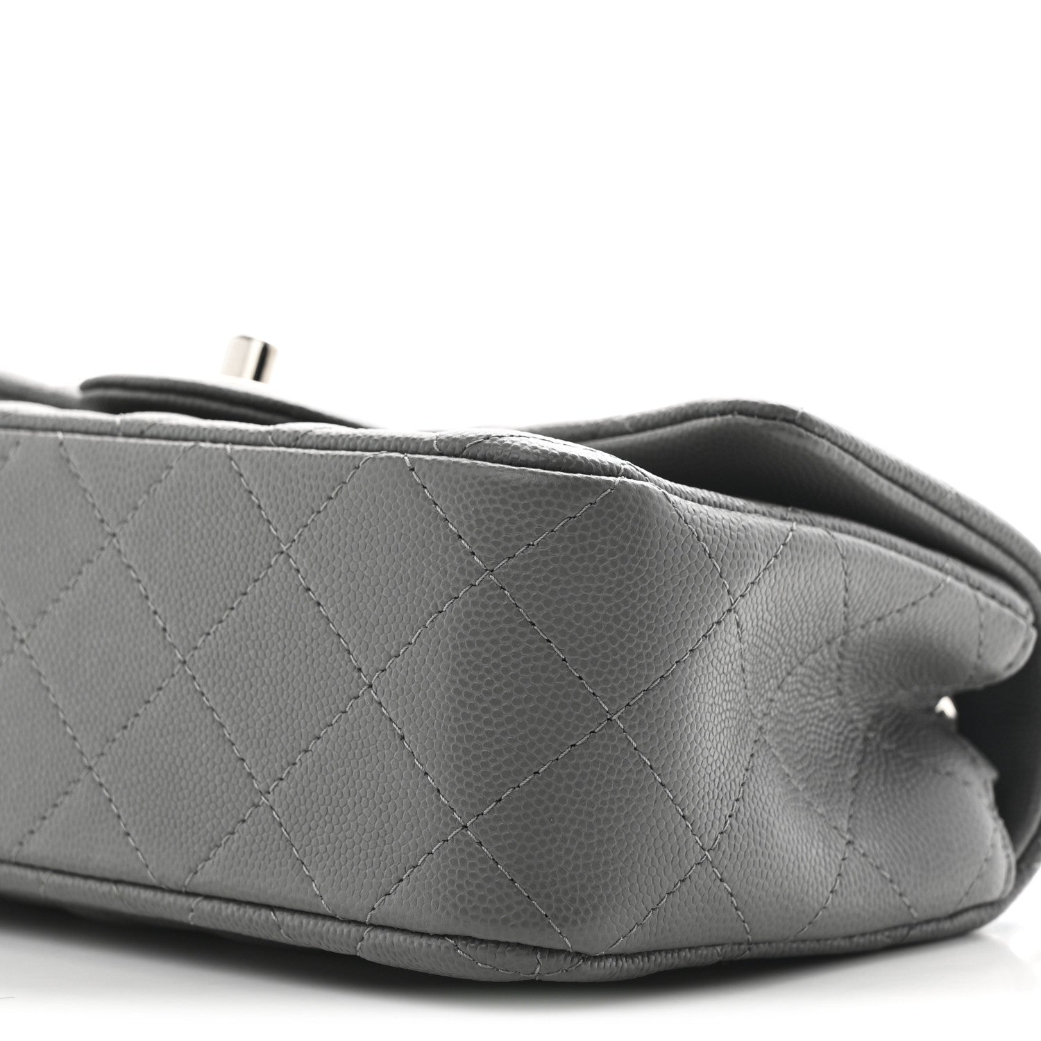 Chanel Caviar Quilted Mini Rectangular Flap Grey 10 of 11