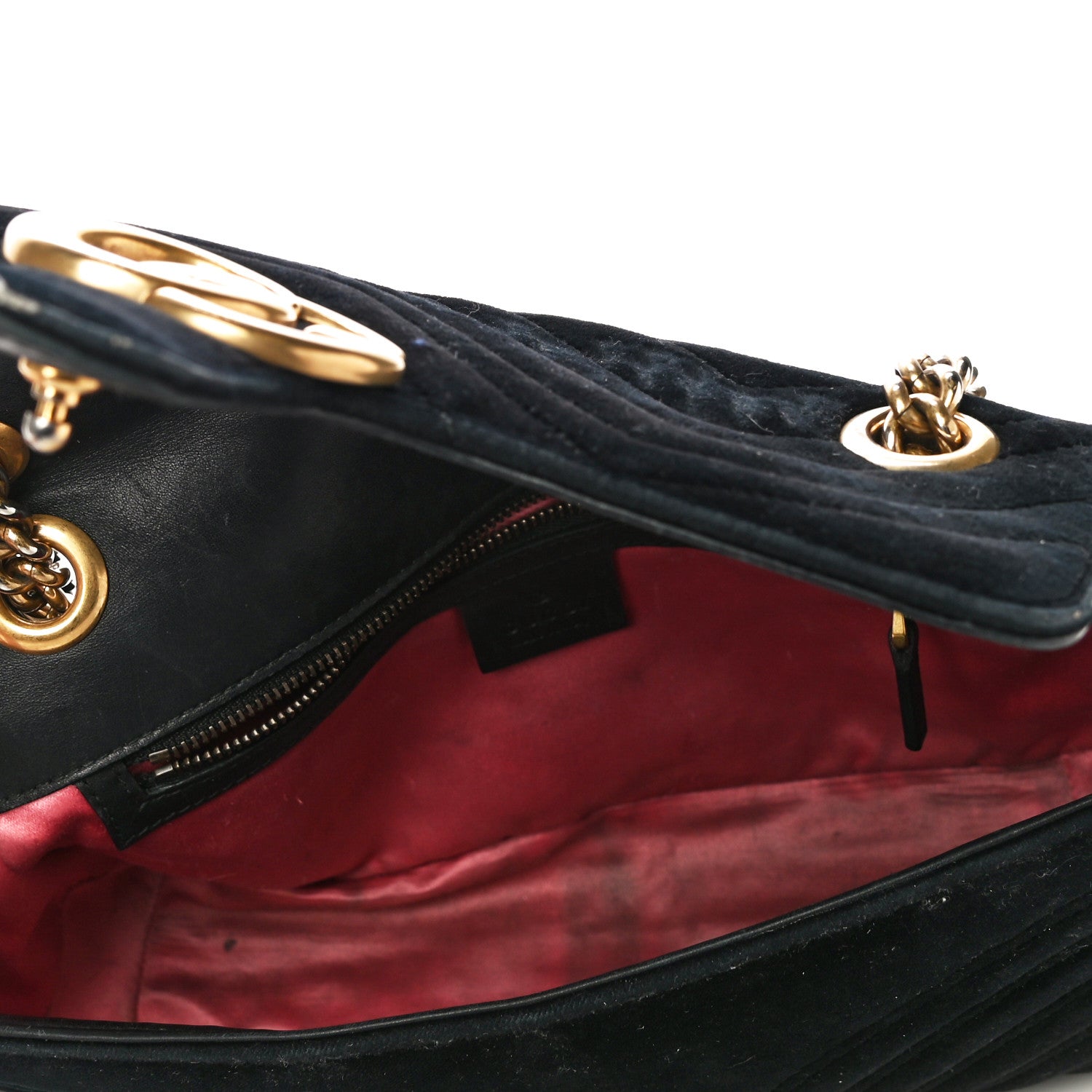 Gucci Velvet Matelasse Small GG Marmont Shoulder Bag Black 5 of 22