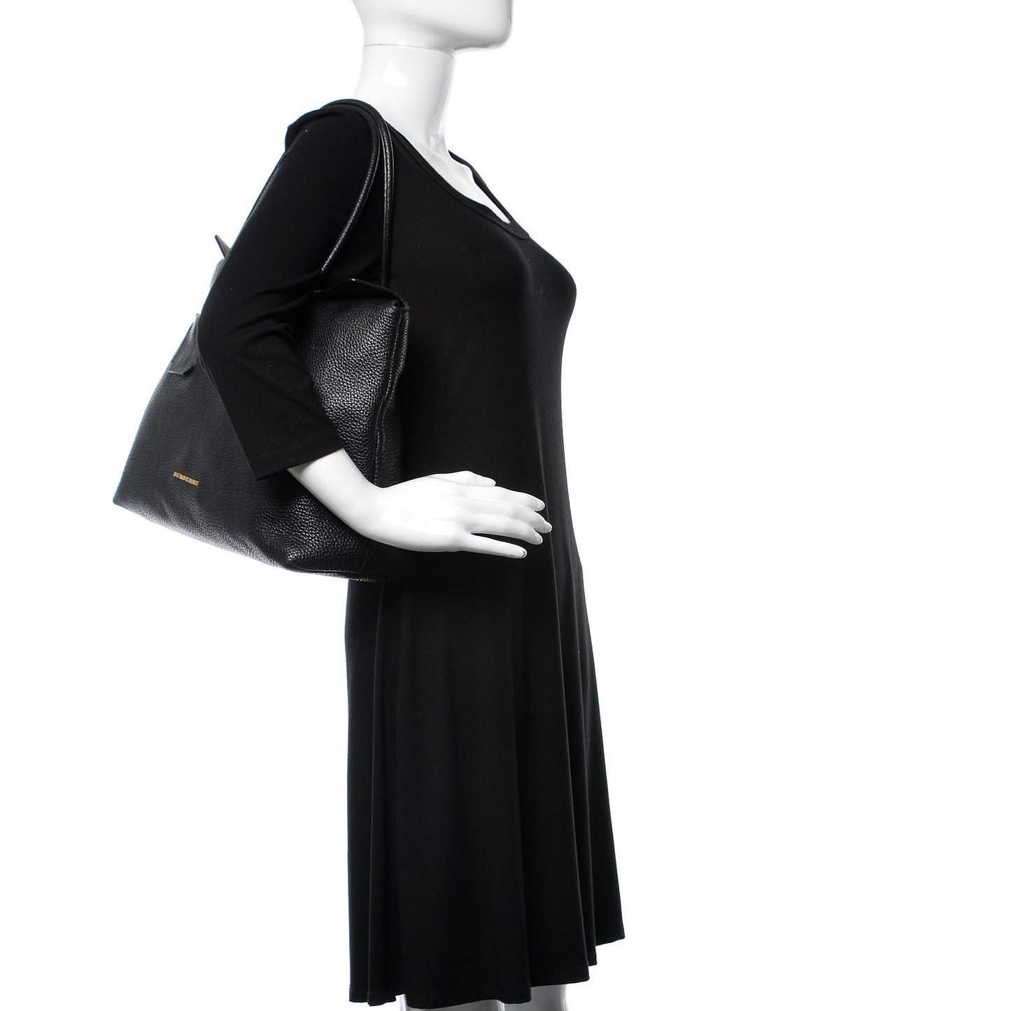 London Grainy Calfskin Medium Baynard Tote Black
