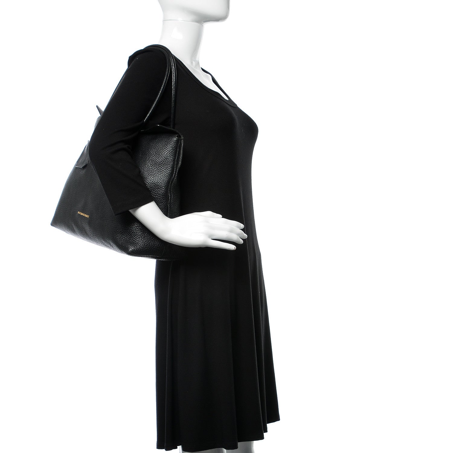 Burberry London Grainy Calfskin Medium Baynard Tote Black 2 of 11