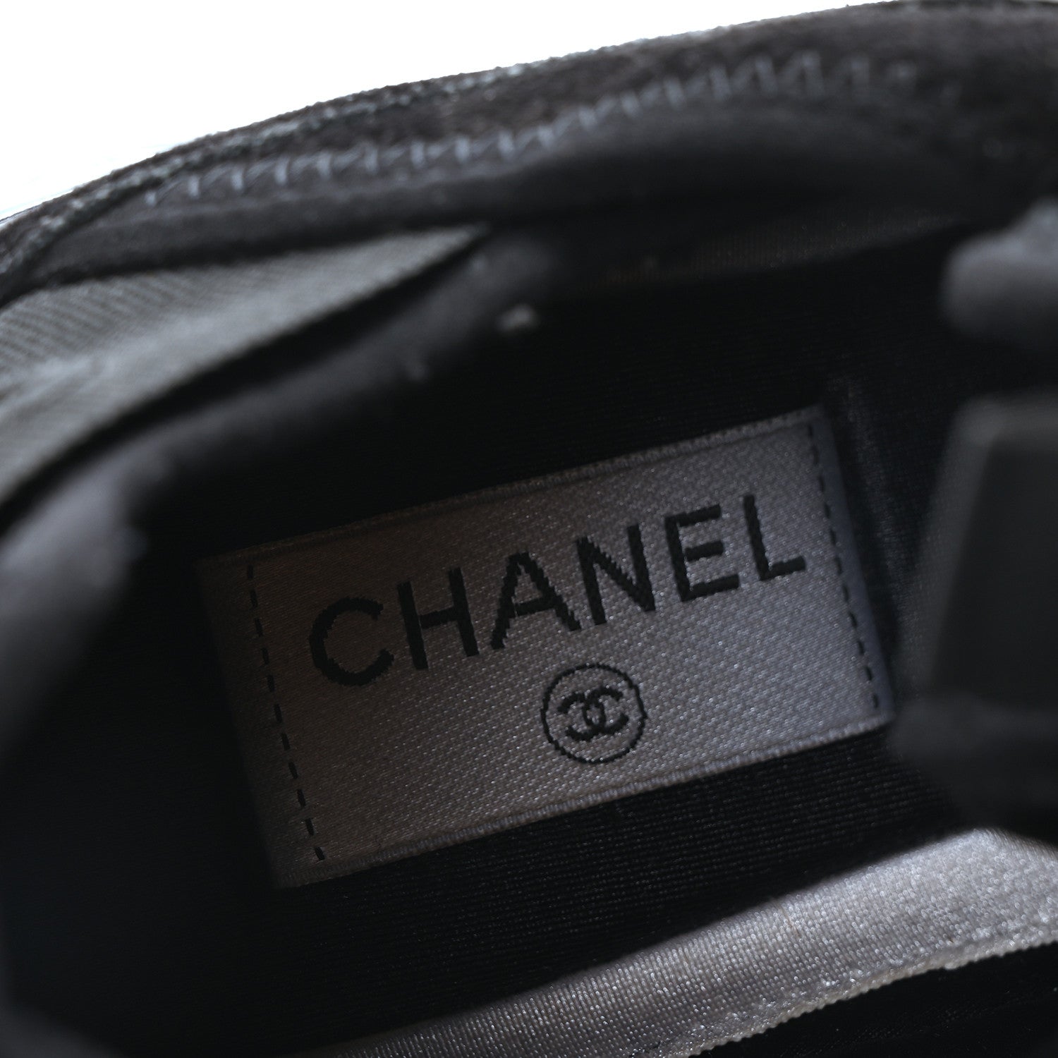 Chanel Suede Calfskin Velvet Grosgrain CC Sneakers 39 Black 8 of 9
