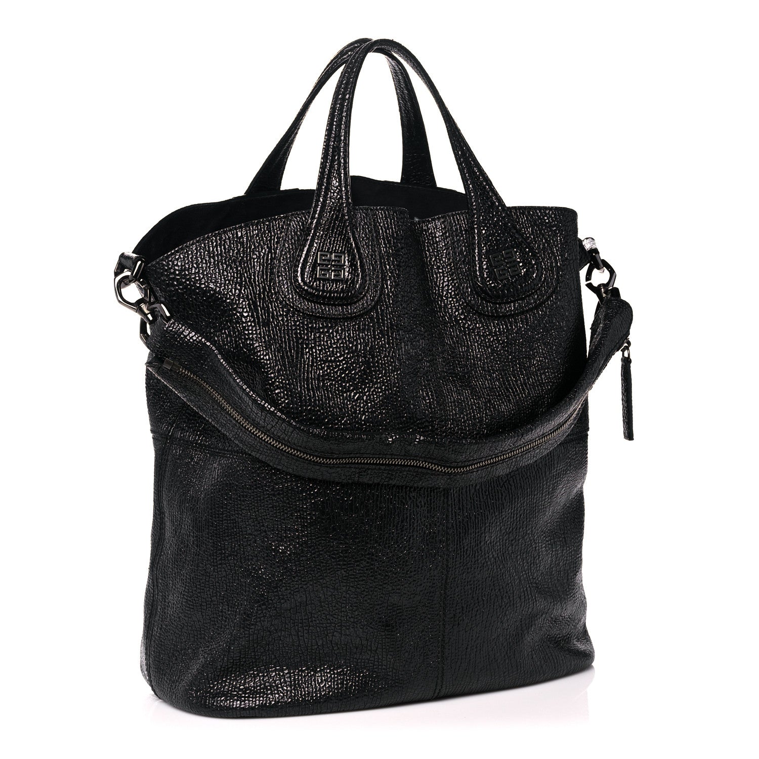 Givenchy Glazed Pebbled Calfskin Nightingale North South Tote Black 3 of 13