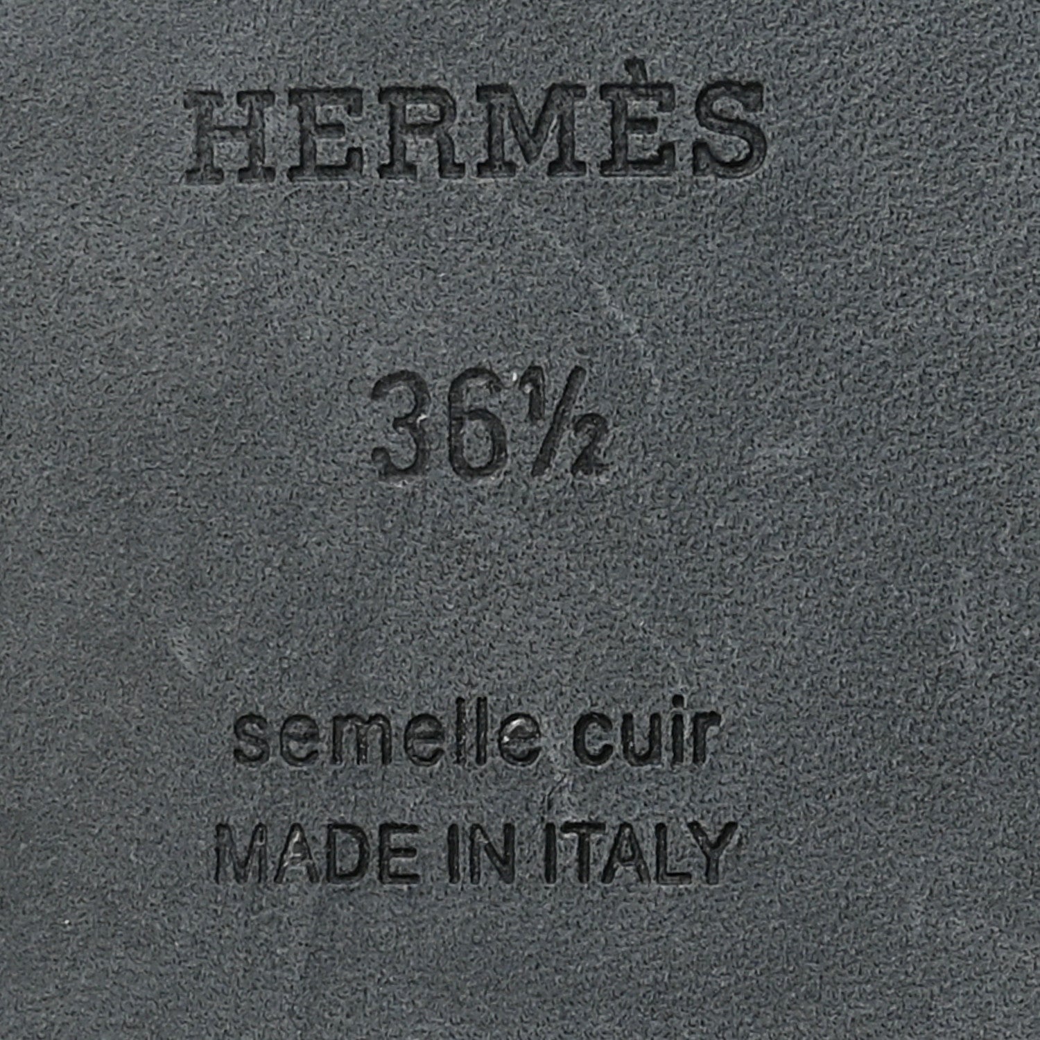 Hermes Box Calfskin Oran Sandals 36.5 Black 7 of 8