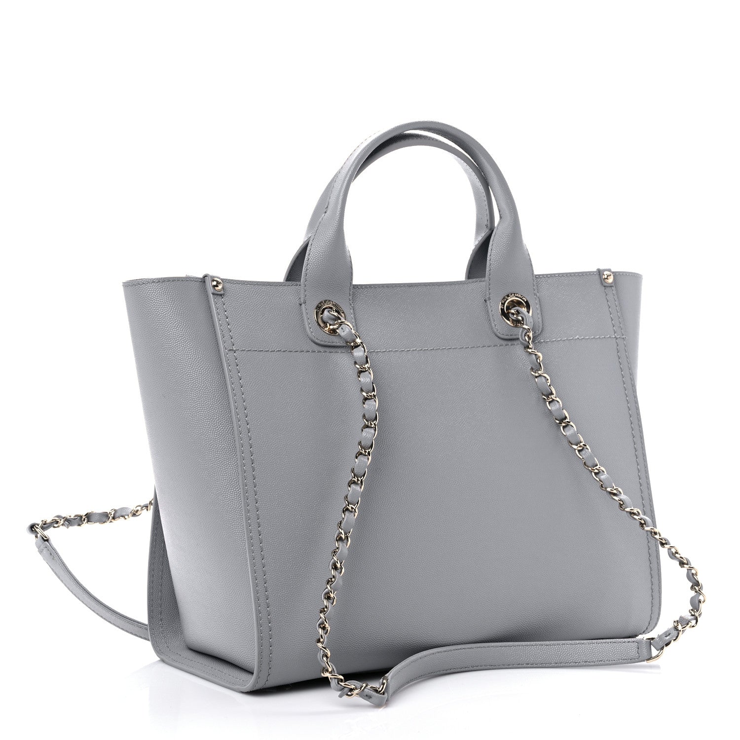 Chanel Caviar Studded Small Deauville Tote Grey 3 of 12