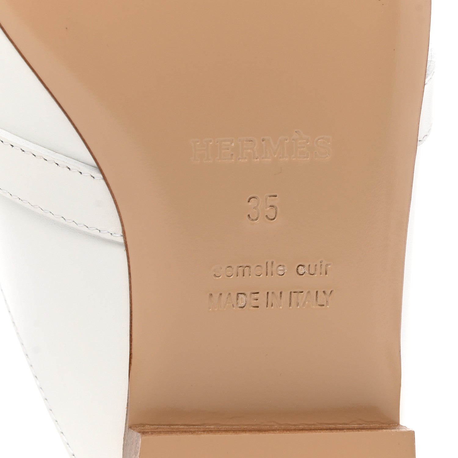 Hermes Calfskin Oz Mules 35 White 6 of 9