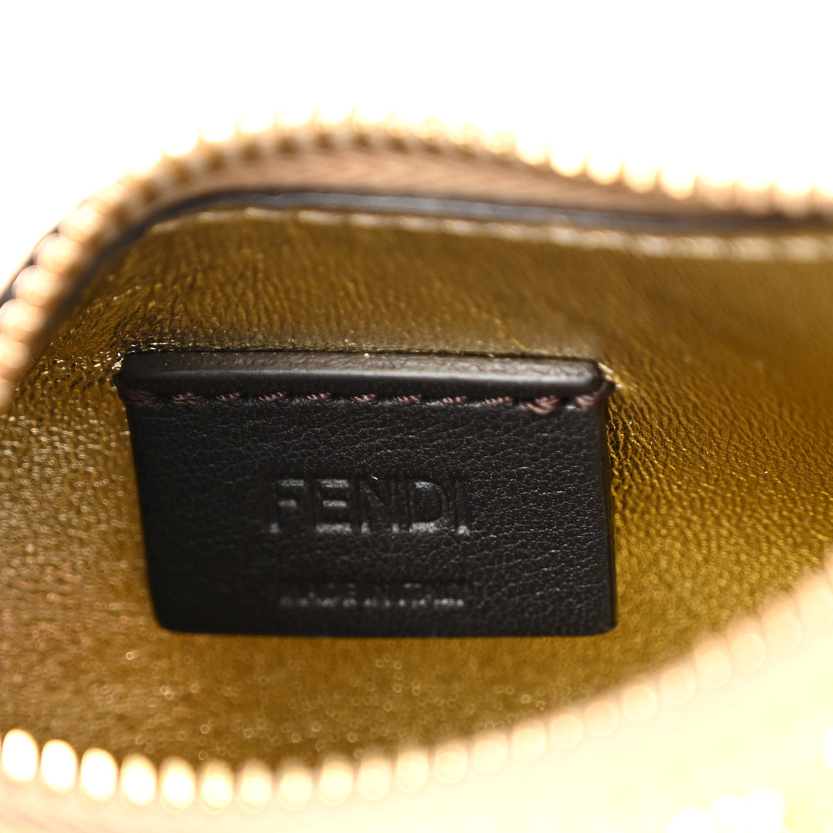 Fendi Crystal Vitello Laminato Suede FF Nano Fendigraphy Hobo 