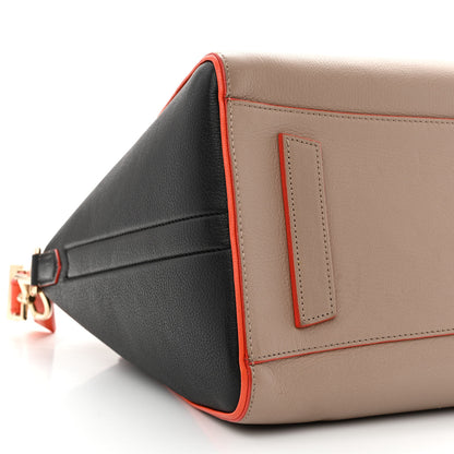 Givenchy Sugar Goatskin Medium Tri-Color Antigona Taupe Black Orange 9 of 17